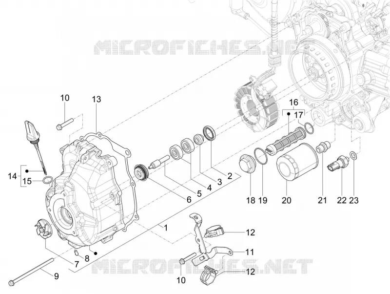 CARTER VOLANT MAGNETIQUE - FILTRE A HUILE VESPA VESPA-SCOOTER 310 GTV 2025  Vespa GTV 310 E5+ ABS ASR
