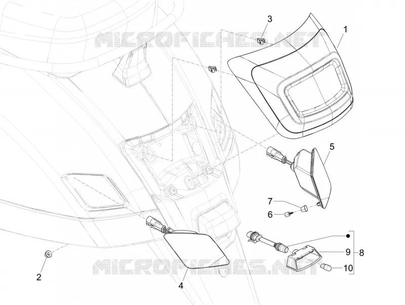 FEUX ARRIERE - CLIGNOTANTS VESPA VESPA-SCOOTER 310 GTV 2025  Vespa GTV 310 E5+ ABS ASR