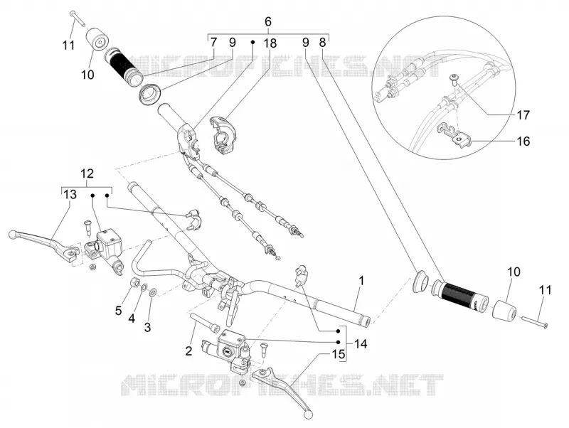 Guidon - Maître cylindre VESPA VESPA-SCOOTER 310 GTV 2025  Vespa GTV 310 E5+ ABS ASR