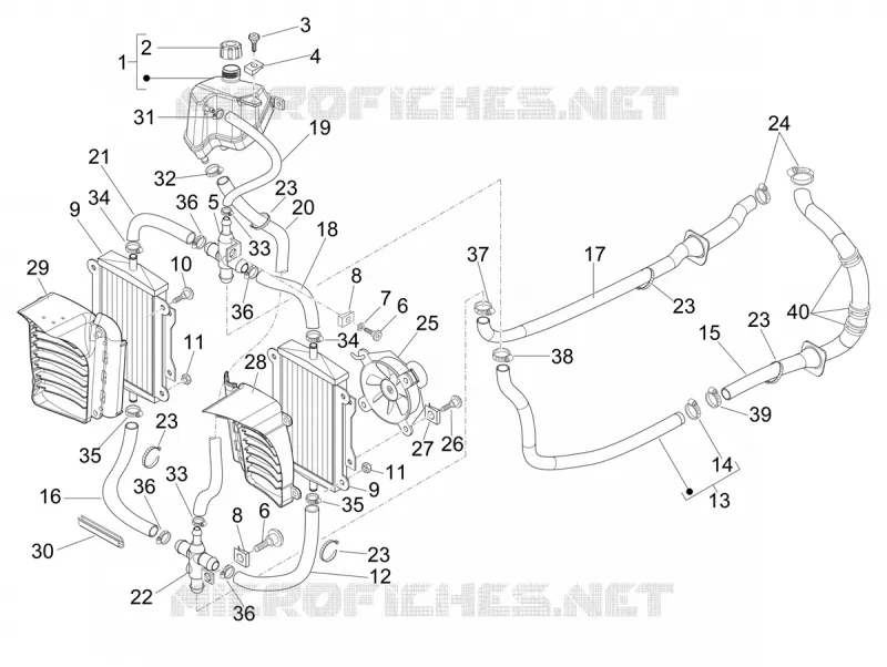 Installation de refoidissement VESPA VESPA-SCOOTER 310 GTV 2025  Vespa GTV 310 E5+ ABS ASR