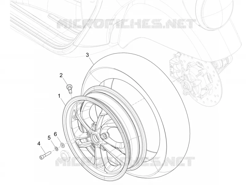 Roue avant VESPA VESPA-SCOOTER 310 GTV 2025  Vespa GTV 310 E5+ ABS ASR