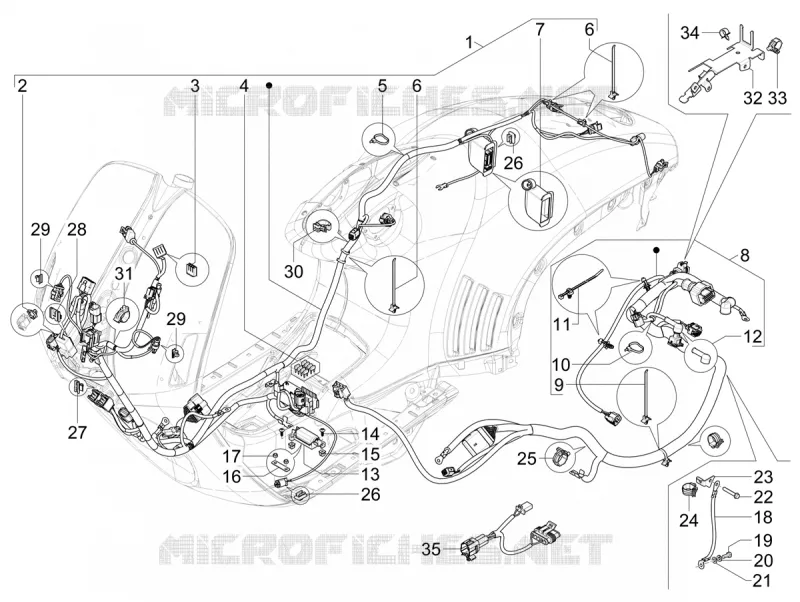 FAISCEAU ELECTRIQUE PRONCIPAL VESPA VESPA-SCOOTER 125 946 2025  Vespa 946 125 E5+ 12° Anniversary