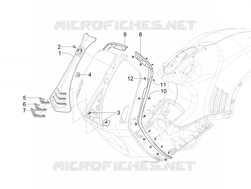Tablier avant VESPA VESPA-SCOOTER 125 946 2023  Vespa 946 125 E5 10° Anniversario