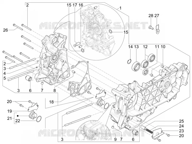 Carter moteur VESPA VESPA-SCOOTER 125 946 2024  Vespa 946 125 E5 11° Anniversario