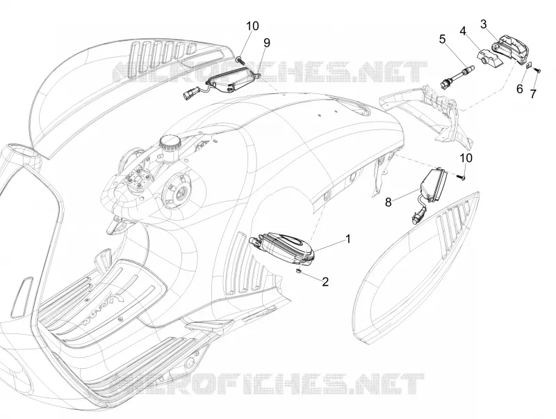 FEUX ARRIERE - CLIGNOTANTS VESPA VESPA-SCOOTER 125 946 2024  Vespa 946 125 E5 11° Anniversario
