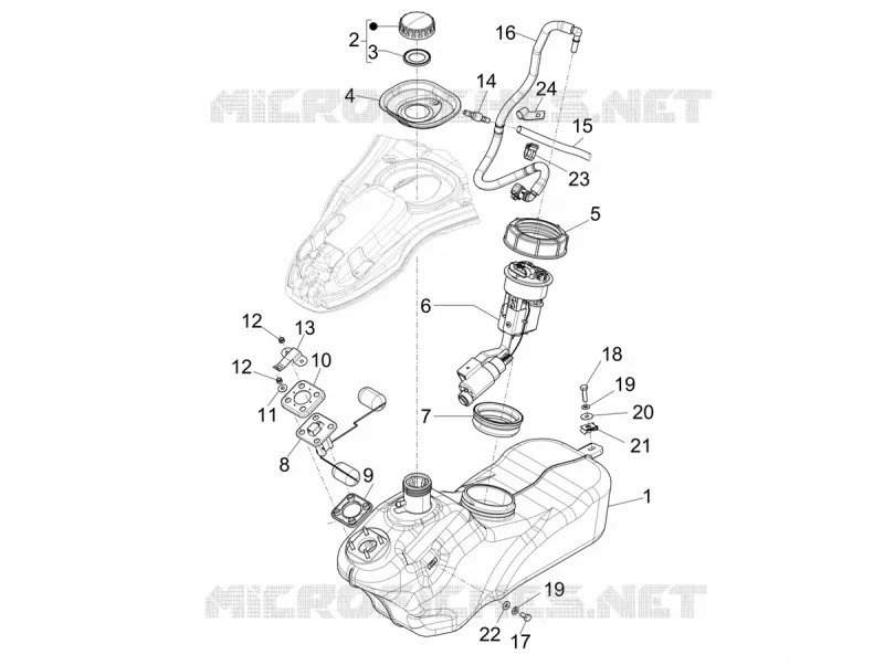 Réservoir VESPA VESPA-SCOOTER 125 946 2024  Vespa 946 125 E5 11° Anniversario