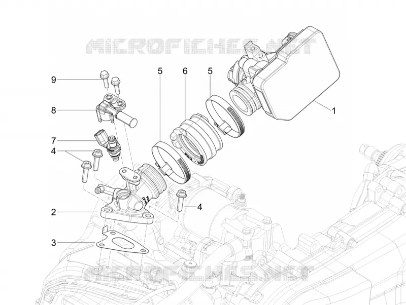 Boitier papillon - Injecteur - Pipe d'admission VESPA VESPA-SCOOTER 150 946 2025  Vespa 946 150 E5+ 12° Anniversary