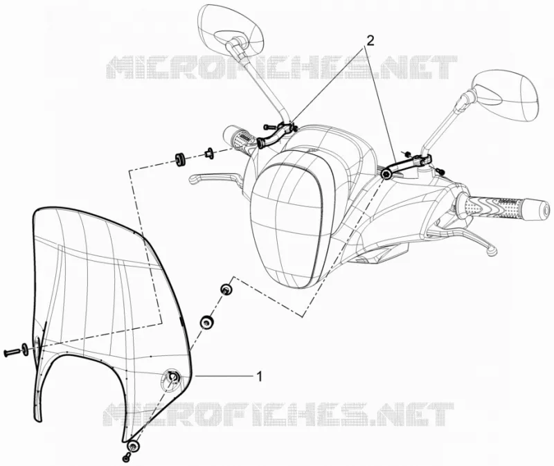 Pare-brise - Glaces PIAGGIO PIAGGIO-SCOOTER 350 BEVERLY 2013  Beverly 4T 4V ie E3 Sport Touring