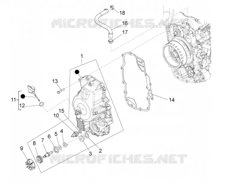 Couvercle volant magnetique - Filtre à huile PIAGGIO PIAGGIO-SCOOTER 350 BV 2014  BV 4T 4V ie E3