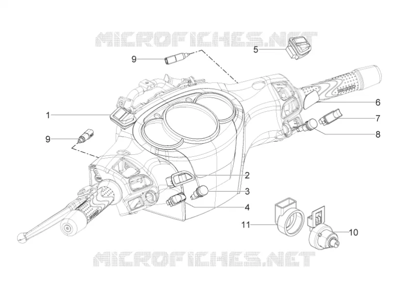 Inverseurs - Commutateurs - Boutons - Interrupteurs PIAGGIO PIAGGIO-SCOOTER 350 BV 2012  BV 4T 4V ie E3
