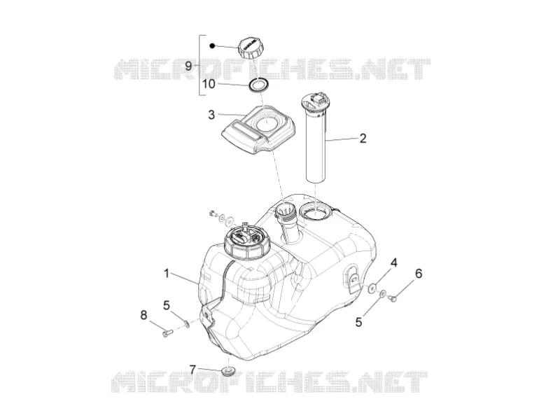 Réservoir carburant PIAGGIO PIAGGIO-SCOOTER 350 BV 2012  BV 4T 4V ie E3