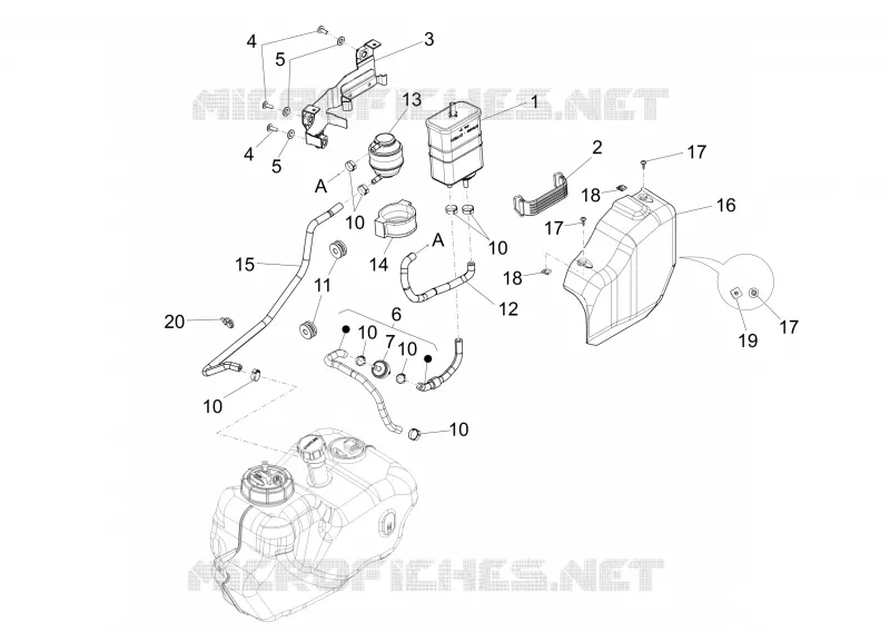 Système anti-évaporation PIAGGIO PIAGGIO-SCOOTER 350 BV 2015  BV 4T 4V ie E3 ABS