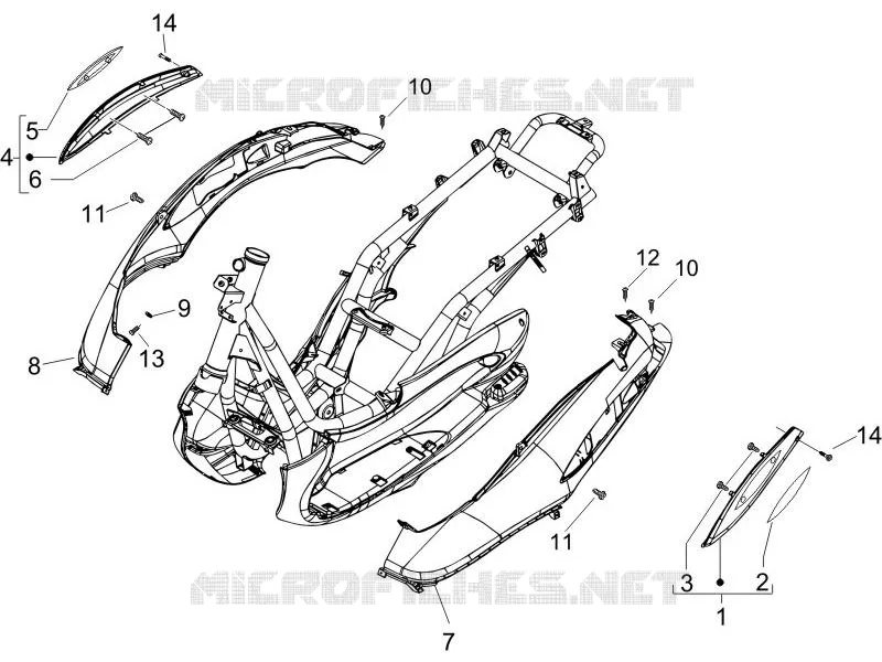 Couvertures laterales - Spoiler PIAGGIO PIAGGIO-SCOOTER 400 BEVERLY 2006  Beverly ie E3