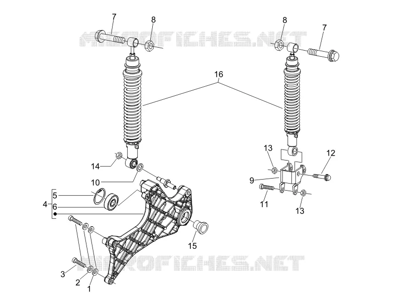 Suspension arrière - Amortisseur/s PIAGGIO PIAGGIO-SCOOTER 125 CARNABY 2008  Carnaby 4T E3
