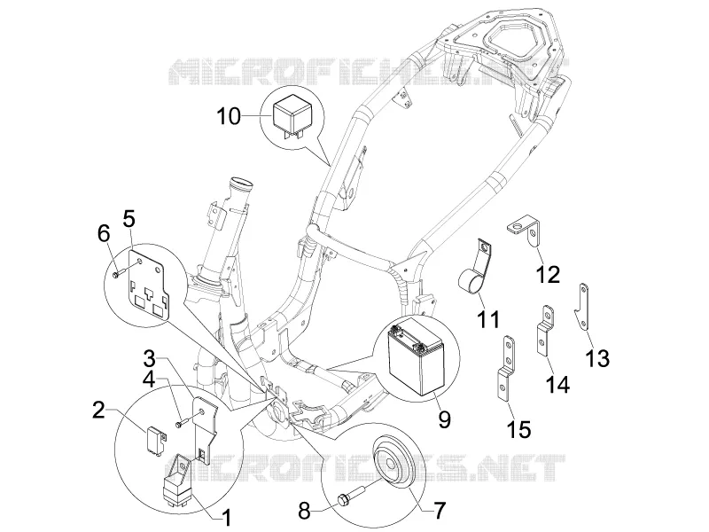 Relais - Batterie - Avertisseur sonore PIAGGIO PIAGGIO-SCOOTER 250 CARNABY 2008  Carnaby 4T ie E3