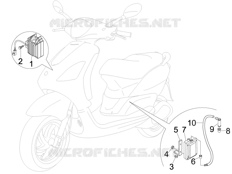 Régulateurs de tension - Centrales electroniques - Bobine H.T. PIAGGIO PIAGGIO-SCOOTER 100 FLY 2008  Fly 4T