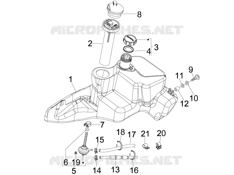 Réservoir carburant PIAGGIO PIAGGIO-SCOOTER 100 FLY 2008  Fly 4T