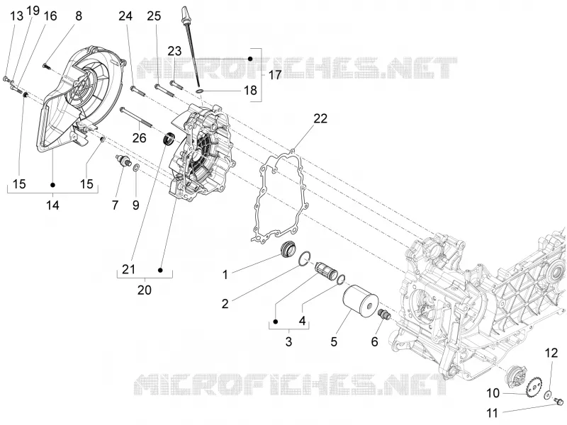 Couvercle volant magnetique - Filtre à huile PIAGGIO PIAGGIO-SCOOTER 125 FLY 2015  Fly 4T/3V ie