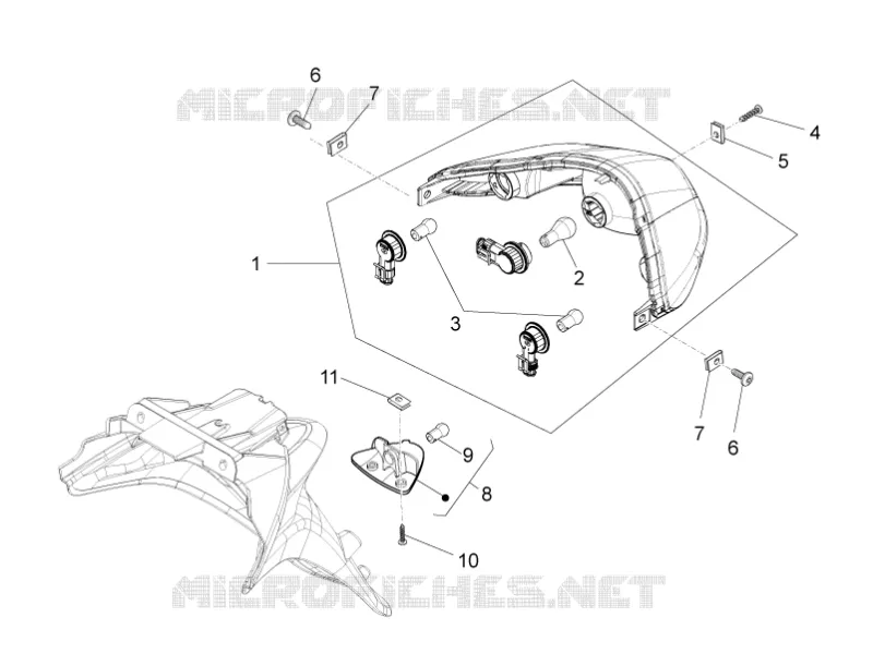 Eclairages arrière - Clignotants PIAGGIO PIAGGIO-SCOOTER 125 FLY 2015  Fly 4T/3V ie
