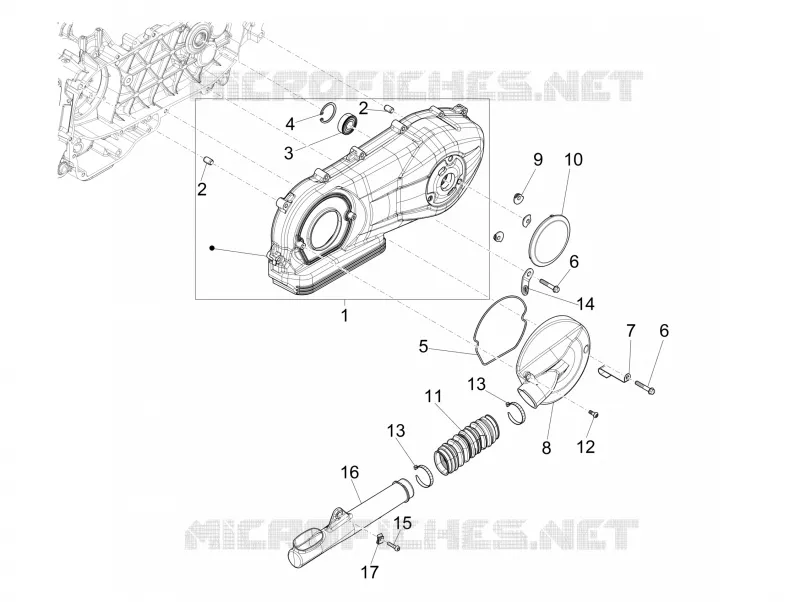 Couvercle carter - Refoidissement carter PIAGGIO PIAGGIO-SCOOTER 125 FLY 2012  Fly 4T/3V ie E3 LEM