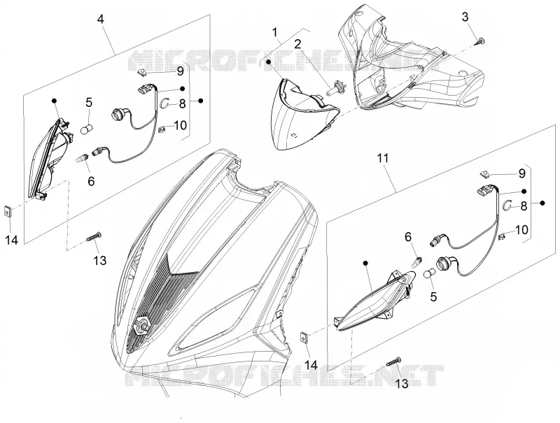 Eclairages avant - Clignotants PIAGGIO PIAGGIO-SCOOTER 125 FLY 2012  Fly 4T/3V ie E3 LEM