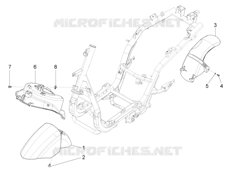 Logement roue - Garde boue PIAGGIO PIAGGIO-SCOOTER 125 FLY 2012  Fly 4T/3V ie E3 LEM