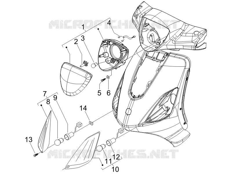 Eclairages avant - Clignotants PIAGGIO PIAGGIO-SCOOTER 125 FLY 2006  Fly 4T