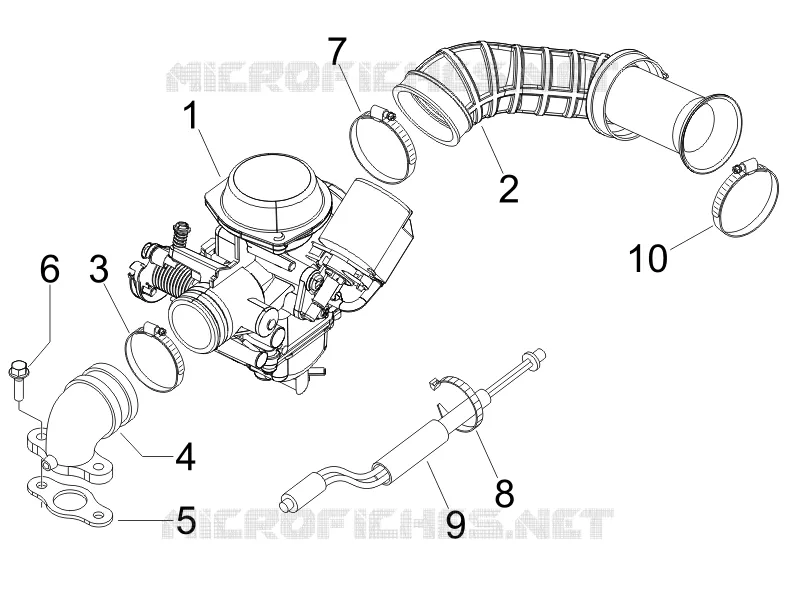 Carburateur complet - Raccord d'admission PIAGGIO PIAGGIO-SCOOTER 125 FLY 2008  Fly 4T E3