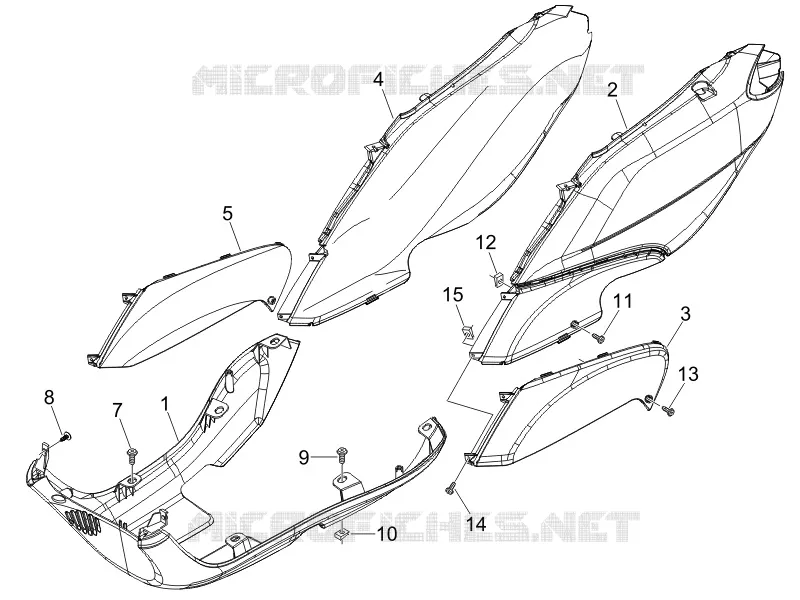 Couvertures laterales - Spoiler PIAGGIO PIAGGIO-SCOOTER 125 FLY 2008  Fly 4T E3