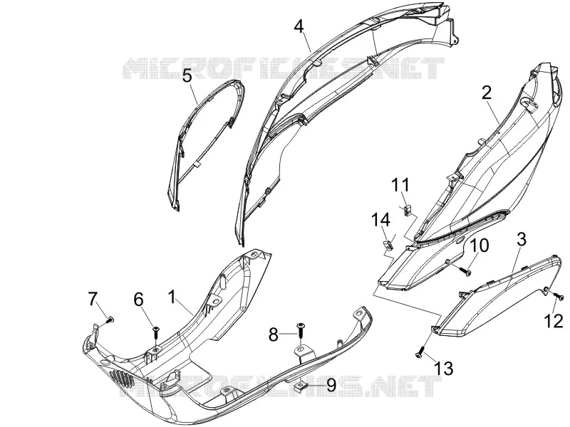 Couvertures laterales - Spoiler PIAGGIO PIAGGIO-SCOOTER 125 FLY 2009  Fly 4T E3