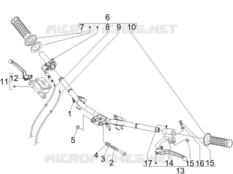 Guidon - Maître cylindre PIAGGIO PIAGGIO-SCOOTER 125 FLY 2008  Fly 4T E3
