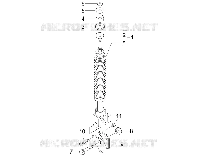 Suspension arrière - Amortisseur/s PIAGGIO PIAGGIO-SCOOTER 125 FLY 2011  Fly 4T E3