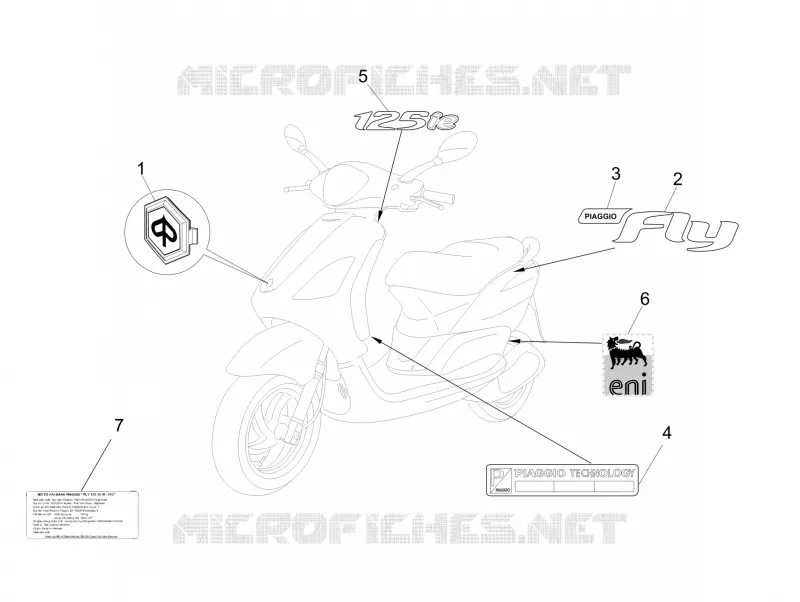 Monogrammes - Decorations PIAGGIO PIAGGIO-SCOOTER 125 FLY 2012  Fly 4T E3