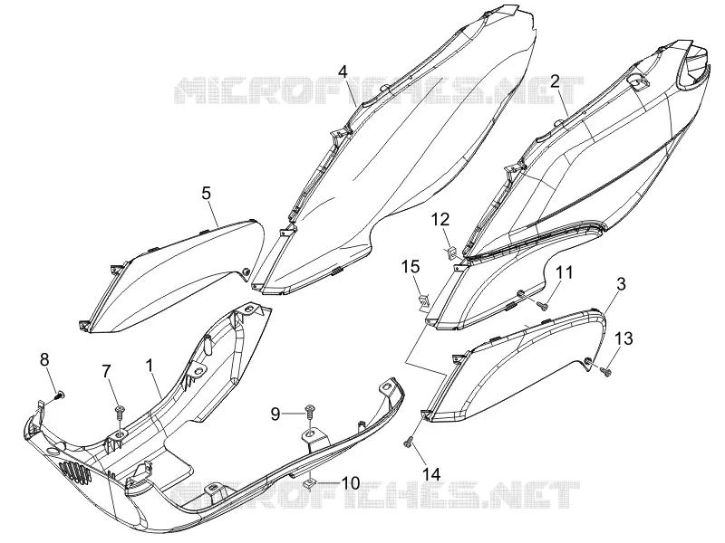 Couvertures laterales - Spoiler PIAGGIO PIAGGIO-SCOOTER 150 FLY 2007  Fly 4T