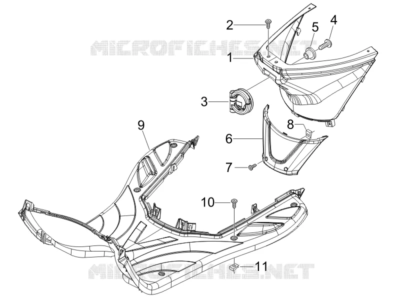 Protection centrale - Repose-pieds PIAGGIO PIAGGIO-SCOOTER 150 FLY 2007  Fly 4T