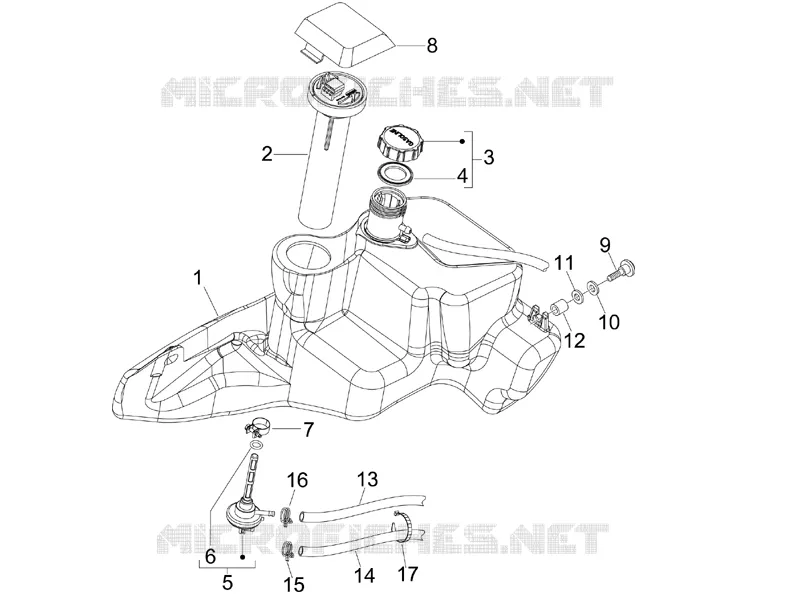 Réservoir carburant PIAGGIO PIAGGIO-SCOOTER 150 FLY 2007  Fly 4T
