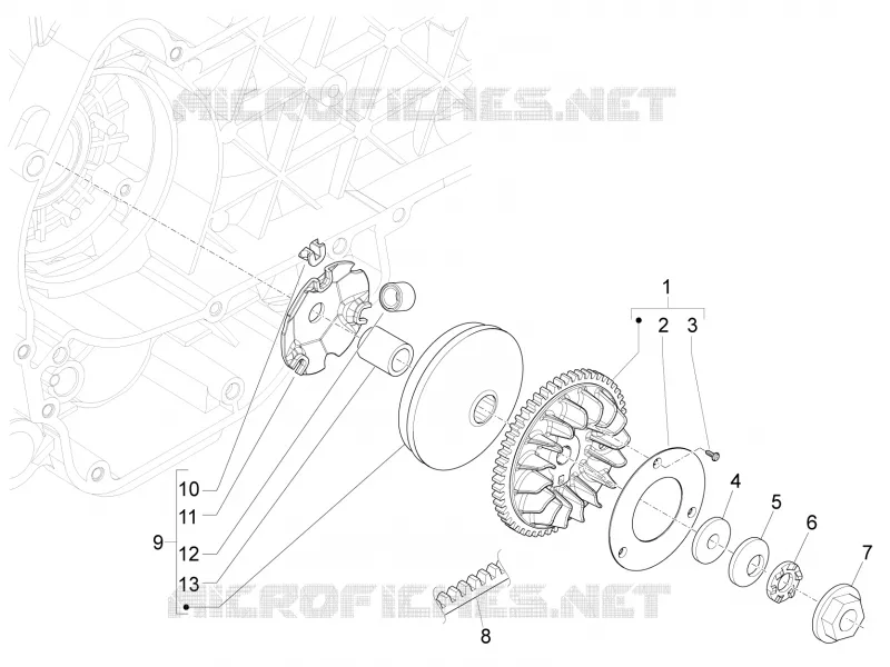 Poulie motrice PIAGGIO PIAGGIO-SCOOTER 150 FLY 2012  Fly 4T