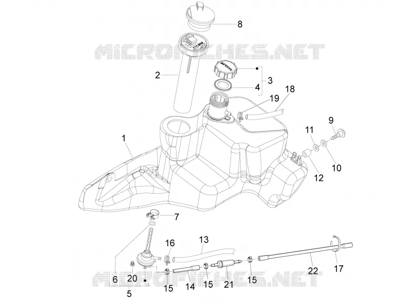 Réservoir carburant PIAGGIO PIAGGIO-SCOOTER 150 FLY 2011  Fly 4T