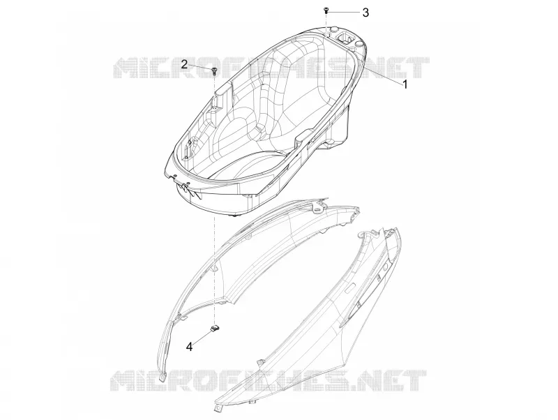 Logement casque - Dessous de selle PIAGGIO PIAGGIO-SCOOTER 150 FLY 2017  Fly 4T 3V ie