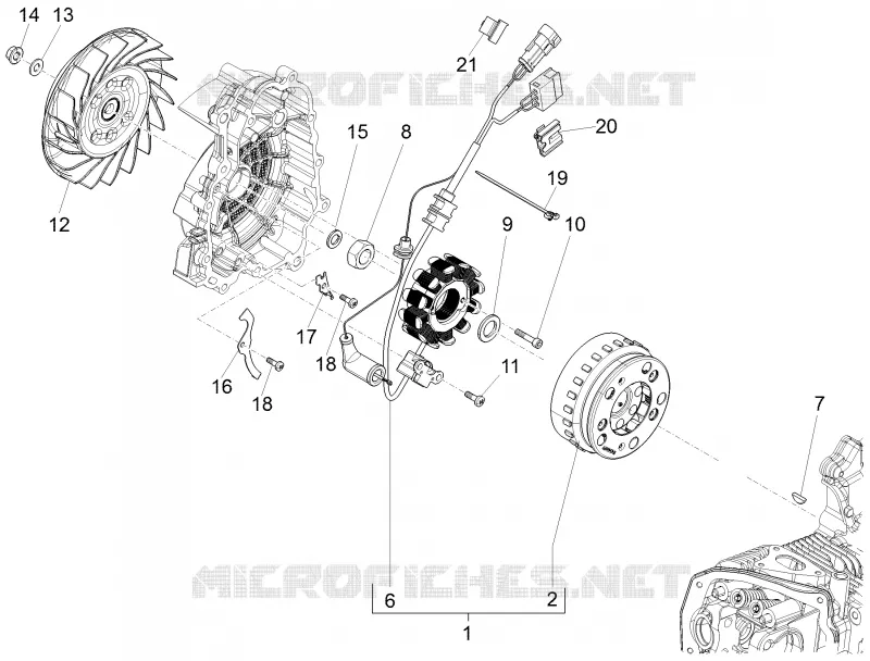 Volant magnetique PIAGGIO PIAGGIO-SCOOTER 150 FLY 2015  Fly 4T 3V ie
