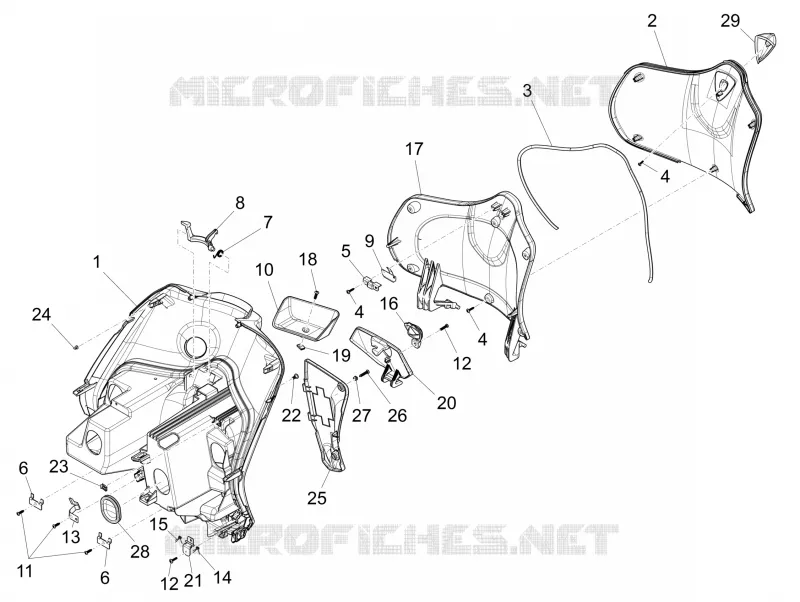 Coffre avant - Contre-tablier PIAGGIO PIAGGIO-SCOOTER 150 FLY 2015  Fly 4T 3V ie