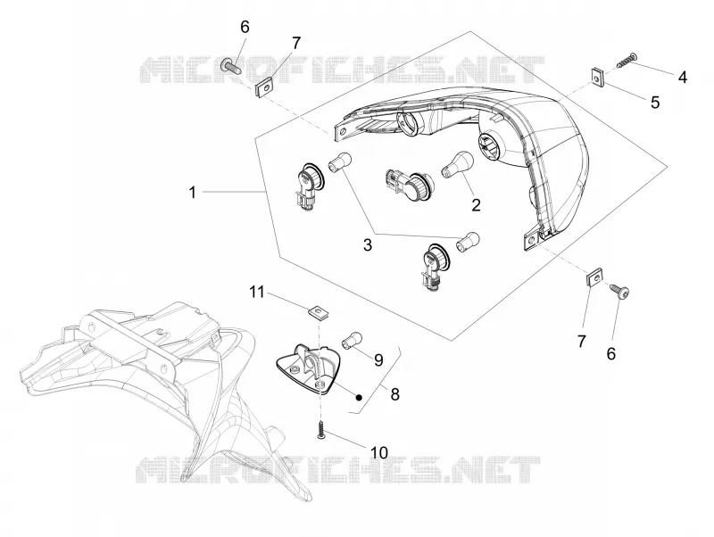 Eclairages arrière - Clignotants PIAGGIO PIAGGIO-SCOOTER 150 FLY 2015  Fly 4T 3V ie