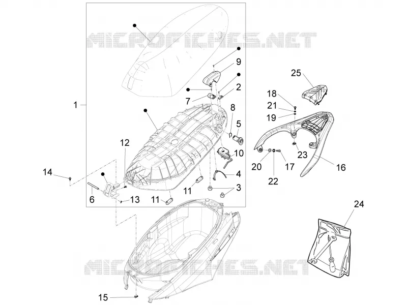 Selle/sieges PIAGGIO PIAGGIO-SCOOTER 150 FLY 2015  Fly 4T 3V ie