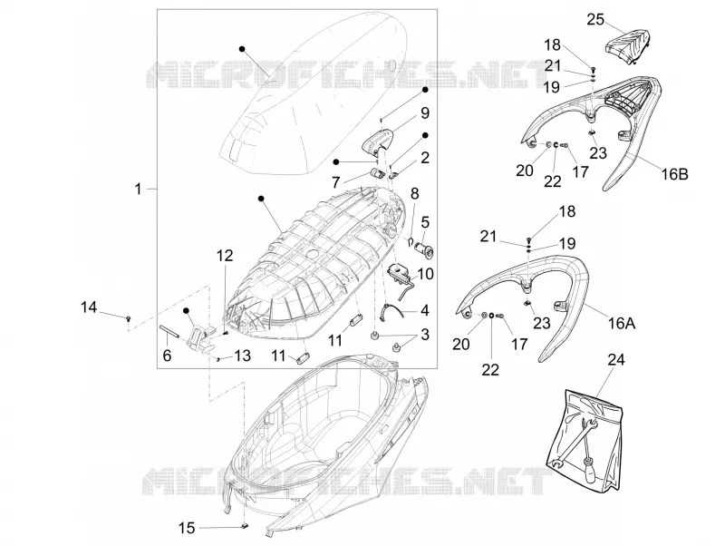 Selle/sieges PIAGGIO PIAGGIO-SCOOTER 150 FLY 2013  Fly 4T E2-E3