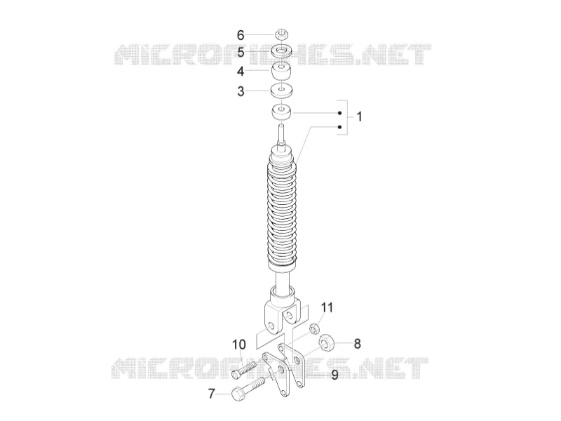 Suspension arrière - Amortisseur/s PIAGGIO PIAGGIO-SCOOTER 150 FLY 2012  Fly 4T E2-E3
