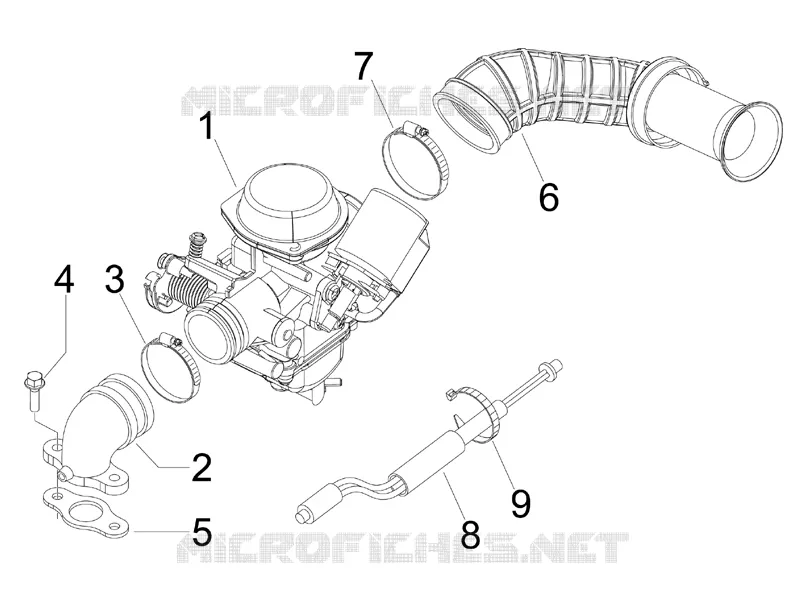Carburateur complet - Raccord d'admission PIAGGIO PIAGGIO-SCOOTER 150 FLY 2008  Fly 4T E3