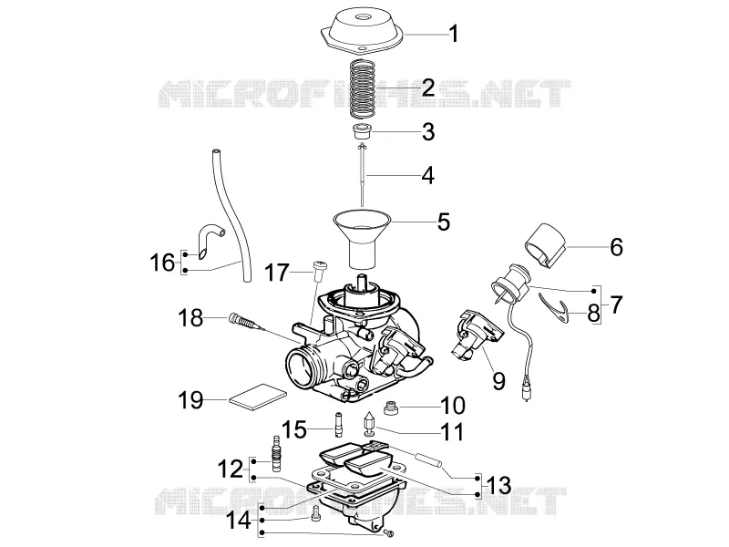 Composants de carburateur PIAGGIO PIAGGIO-SCOOTER 150 FLY 2009  Fly 4T E3