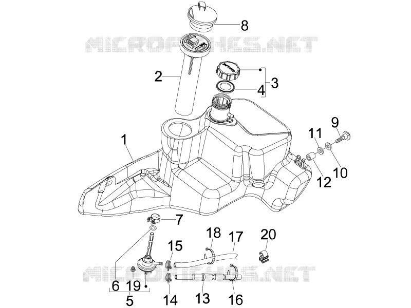 Réservoir carburant PIAGGIO PIAGGIO-SCOOTER 150 FLY 2010  Fly 4T E3