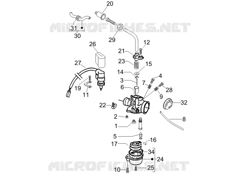 Composants de carburateur PIAGGIO PIAGGIO-SCOOTER 50 FLY 2006  Fly 2T