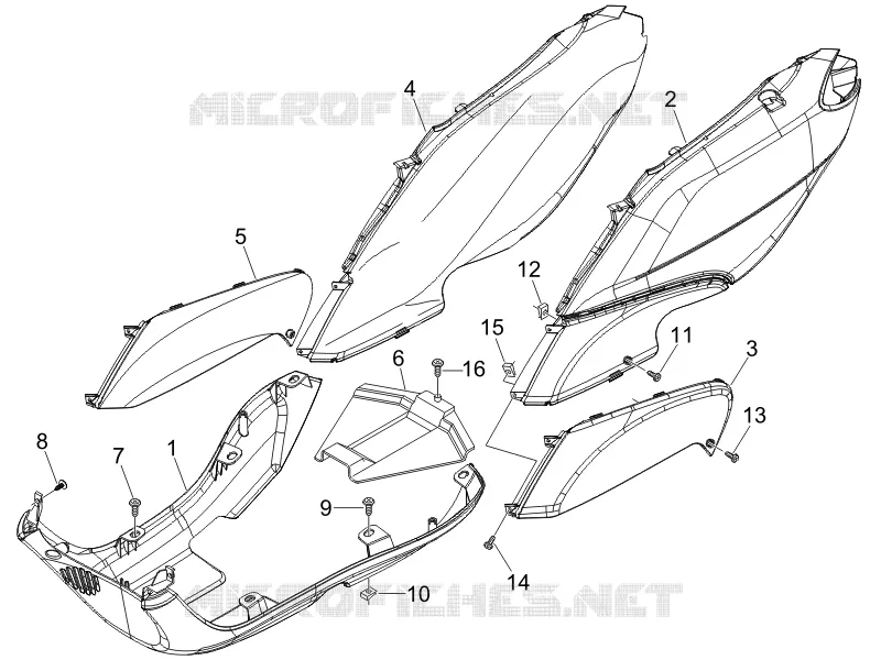 Couvertures laterales - Spoiler PIAGGIO PIAGGIO-SCOOTER 50 FLY 2006  Fly 2T